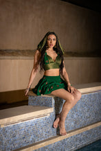 Load image into Gallery viewer, Emerald Dragon Micro Mini Skirt Set
