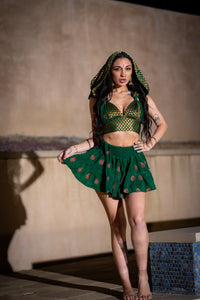 Emerald Dragon Micro Mini Skirt Set