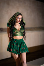 Load image into Gallery viewer, Emerald Dragon Micro Mini Skirt Set
