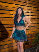 Load image into Gallery viewer, Turquoise Waterfall Micro Mini Skirt Set
