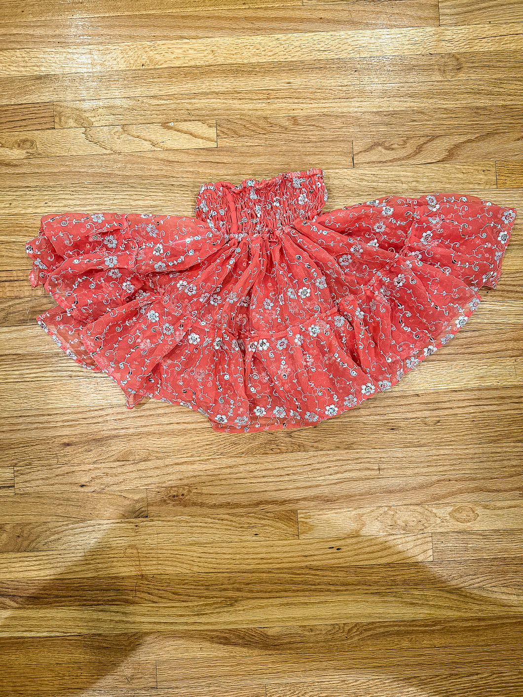 Peach Flowers Micro Mini Skirt