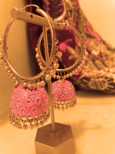 The Rose Quartz Jhumka Hoops