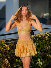 Load image into Gallery viewer, Gold Princess Mini Skirt Set
