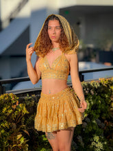 Load image into Gallery viewer, Gold Princess Mini Skirt Set
