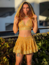 Load image into Gallery viewer, Gold Princess Mini Skirt Set
