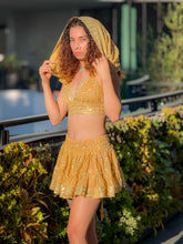 Load image into Gallery viewer, Gold Princess Mini Skirt Set
