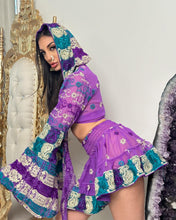 Load image into Gallery viewer, Purple Lotus mini skirt set
