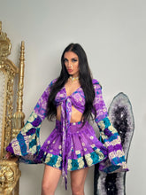 Load image into Gallery viewer, Purple Lotus mini skirt set
