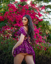 Load image into Gallery viewer, Violet Flowers Micro Mini Skirt Set
